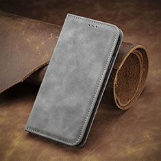 Coque Portefeuille Livre Cuir Etui Clapet S04D pour Wiko Y82 Gris