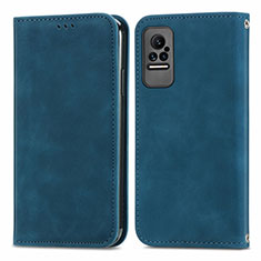 Coque Portefeuille Livre Cuir Etui Clapet S04D pour Xiaomi Civi 1S 5G Bleu