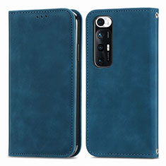 Coque Portefeuille Livre Cuir Etui Clapet S04D pour Xiaomi Mi 10S 5G Bleu