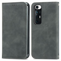 Coque Portefeuille Livre Cuir Etui Clapet S04D pour Xiaomi Mi 10S 5G Gris