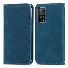 Coque Portefeuille Livre Cuir Etui Clapet S04D pour Xiaomi Mi 10T 5G Bleu