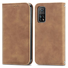 Coque Portefeuille Livre Cuir Etui Clapet S04D pour Xiaomi Mi 10T 5G Marron