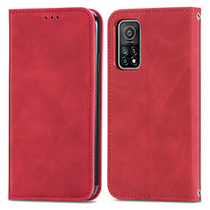 Coque Portefeuille Livre Cuir Etui Clapet S04D pour Xiaomi Mi 10T 5G Rouge