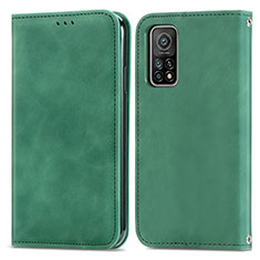 Coque Portefeuille Livre Cuir Etui Clapet S04D pour Xiaomi Mi 10T 5G Vert