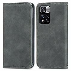 Coque Portefeuille Livre Cuir Etui Clapet S04D pour Xiaomi Mi 11i 5G (2022) Gris