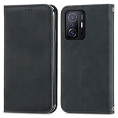 Coque Portefeuille Livre Cuir Etui Clapet S04D pour Xiaomi Mi 11T 5G Noir