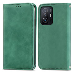 Coque Portefeuille Livre Cuir Etui Clapet S04D pour Xiaomi Mi 11T Pro 5G Vert