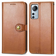 Coque Portefeuille Livre Cuir Etui Clapet S04D pour Xiaomi Mi 12 5G Marron