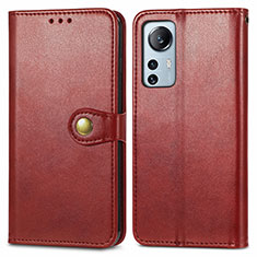 Coque Portefeuille Livre Cuir Etui Clapet S04D pour Xiaomi Mi 12 5G Rouge