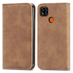 Coque Portefeuille Livre Cuir Etui Clapet S04D pour Xiaomi POCO C3 Marron