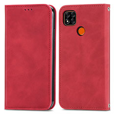 Coque Portefeuille Livre Cuir Etui Clapet S04D pour Xiaomi POCO C3 Rouge