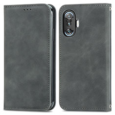 Coque Portefeuille Livre Cuir Etui Clapet S04D pour Xiaomi Poco F3 GT 5G Gris