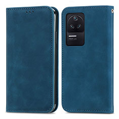 Coque Portefeuille Livre Cuir Etui Clapet S04D pour Xiaomi Poco F4 5G Bleu