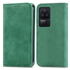 Coque Portefeuille Livre Cuir Etui Clapet S04D pour Xiaomi Poco F4 5G Vert