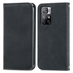 Coque Portefeuille Livre Cuir Etui Clapet S04D pour Xiaomi Poco M4 Pro 5G Noir