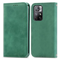 Coque Portefeuille Livre Cuir Etui Clapet S04D pour Xiaomi Poco M4 Pro 5G Vert