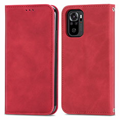 Coque Portefeuille Livre Cuir Etui Clapet S04D pour Xiaomi Poco M5S Rouge