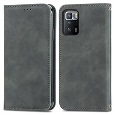 Coque Portefeuille Livre Cuir Etui Clapet S04D pour Xiaomi Poco X3 GT 5G Gris