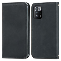 Coque Portefeuille Livre Cuir Etui Clapet S04D pour Xiaomi Poco X3 GT 5G Noir