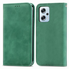 Coque Portefeuille Livre Cuir Etui Clapet S04D pour Xiaomi Poco X4 GT 5G Vert