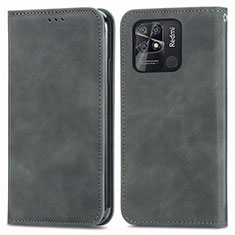 Coque Portefeuille Livre Cuir Etui Clapet S04D pour Xiaomi Redmi 10 Power Gris