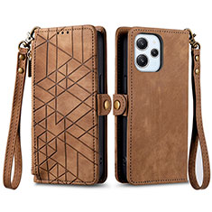 Coque Portefeuille Livre Cuir Etui Clapet S04D pour Xiaomi Redmi 12 4G Marron