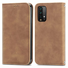 Coque Portefeuille Livre Cuir Etui Clapet S04D pour Xiaomi Redmi 9 Power Marron