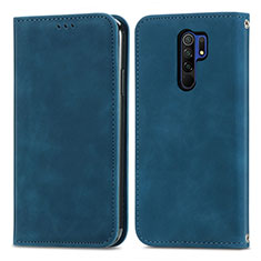 Coque Portefeuille Livre Cuir Etui Clapet S04D pour Xiaomi Redmi 9 Prime India Bleu