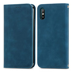 Coque Portefeuille Livre Cuir Etui Clapet S04D pour Xiaomi Redmi 9A Bleu