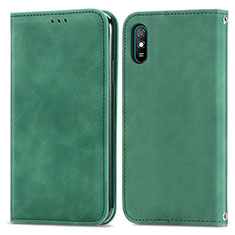 Coque Portefeuille Livre Cuir Etui Clapet S04D pour Xiaomi Redmi 9A Vert