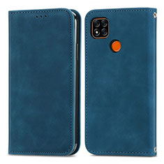 Coque Portefeuille Livre Cuir Etui Clapet S04D pour Xiaomi Redmi 9C Bleu