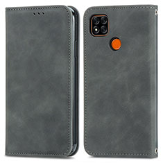 Coque Portefeuille Livre Cuir Etui Clapet S04D pour Xiaomi Redmi 9C Gris