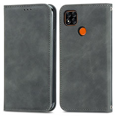 Coque Portefeuille Livre Cuir Etui Clapet S04D pour Xiaomi Redmi 9C NFC Gris