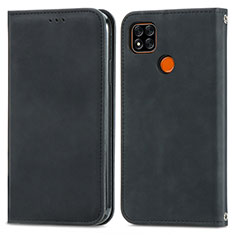 Coque Portefeuille Livre Cuir Etui Clapet S04D pour Xiaomi Redmi 9C Noir