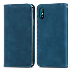 Coque Portefeuille Livre Cuir Etui Clapet S04D pour Xiaomi Redmi 9i Bleu