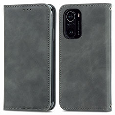 Coque Portefeuille Livre Cuir Etui Clapet S04D pour Xiaomi Redmi K40 5G Gris