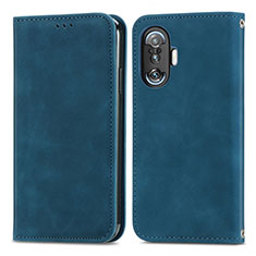 Coque Portefeuille Livre Cuir Etui Clapet S04D pour Xiaomi Redmi K40 Gaming 5G Bleu