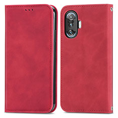 Coque Portefeuille Livre Cuir Etui Clapet S04D pour Xiaomi Redmi K40 Gaming 5G Rouge