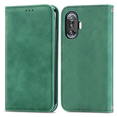 Coque Portefeuille Livre Cuir Etui Clapet S04D pour Xiaomi Redmi K40 Gaming 5G Vert