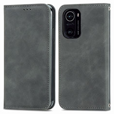 Coque Portefeuille Livre Cuir Etui Clapet S04D pour Xiaomi Redmi K40 Pro+ Plus 5G Gris