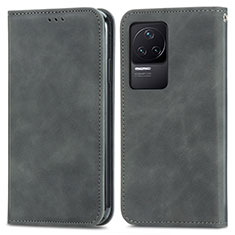 Coque Portefeuille Livre Cuir Etui Clapet S04D pour Xiaomi Redmi K50 5G Gris