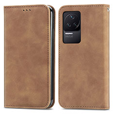 Coque Portefeuille Livre Cuir Etui Clapet S04D pour Xiaomi Redmi K50 5G Marron