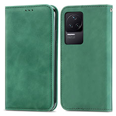 Coque Portefeuille Livre Cuir Etui Clapet S04D pour Xiaomi Redmi K50 5G Vert