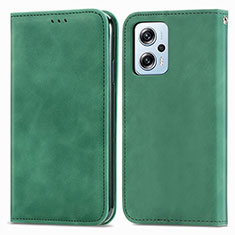 Coque Portefeuille Livre Cuir Etui Clapet S04D pour Xiaomi Redmi K50i 5G Vert