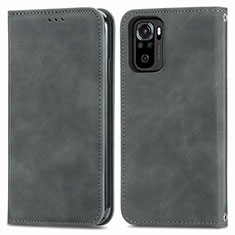 Coque Portefeuille Livre Cuir Etui Clapet S04D pour Xiaomi Redmi Note 10 4G Gris