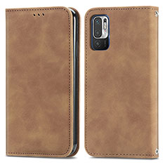 Coque Portefeuille Livre Cuir Etui Clapet S04D pour Xiaomi Redmi Note 10 JE 5G Marron