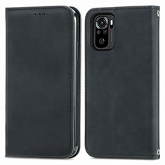 Coque Portefeuille Livre Cuir Etui Clapet S04D pour Xiaomi Redmi Note 10S 4G Noir