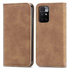 Coque Portefeuille Livre Cuir Etui Clapet S04D pour Xiaomi Redmi Note 11 4G (2021) Marron