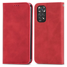 Coque Portefeuille Livre Cuir Etui Clapet S04D pour Xiaomi Redmi Note 11 Pro 5G Rouge