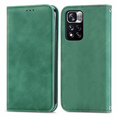 Coque Portefeuille Livre Cuir Etui Clapet S04D pour Xiaomi Redmi Note 11 Pro+ Plus 5G Vert